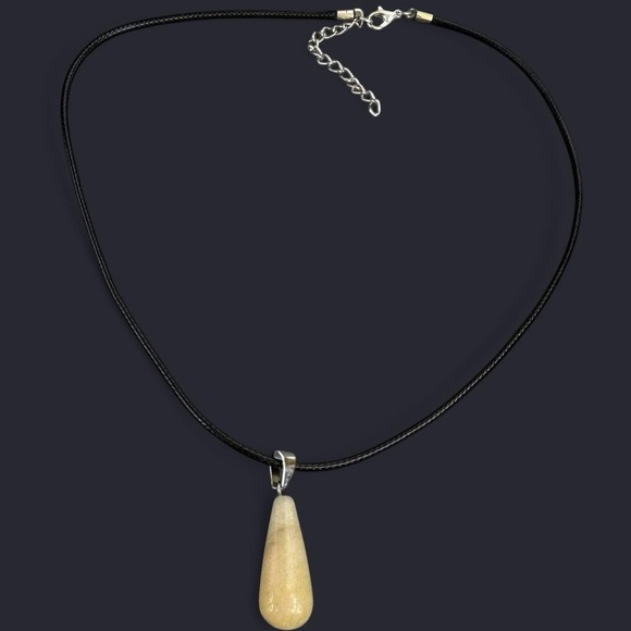 Citrine Tear Drop Pendant Necklace - Picture 2 of 3